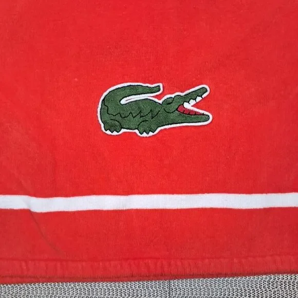Lacoste Red/Orange Block Stripe Logo 36"x64" Beach Towel - Picture 2 of 5